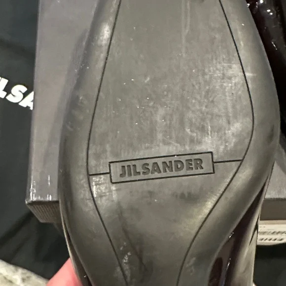 Vintage Jil Sander Burgundy Patent Leather Square-Toe Pumps – Size 8 – Italy - Picture 12 of 12